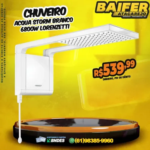 Chuveiro Acqua Storm Branco 6800w Lorenzetti