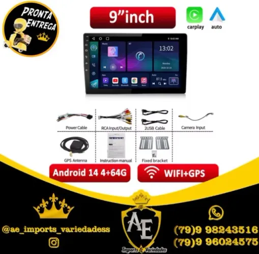 multimidia 9p com carplay