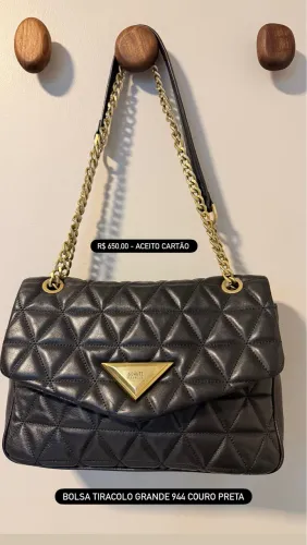 Bolsa Tiracolo grande 944 Couro Preta