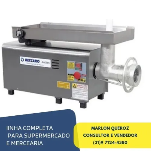 Moedor de Carne Boca 22 Beccaro Inox Novo