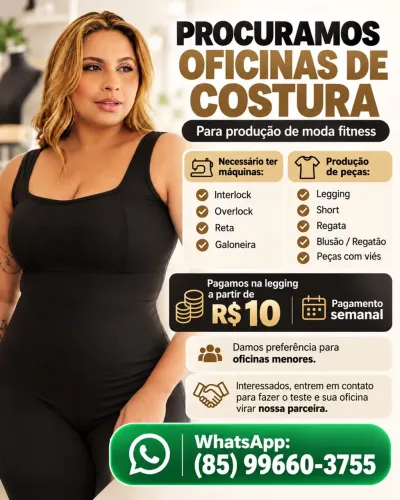Procuramos oficinas de costura para moda fitness