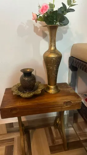Kit Vaso grande em bronze mais vaso em latão e cinzeiro em bronze antiguidade vintage