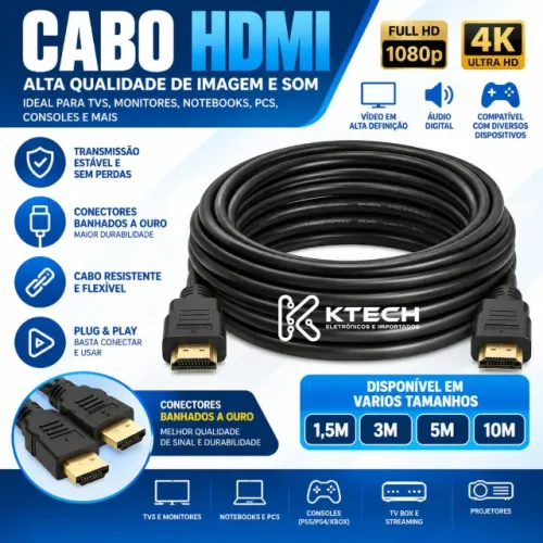 Cabo HDM 1m 5m e 10metros