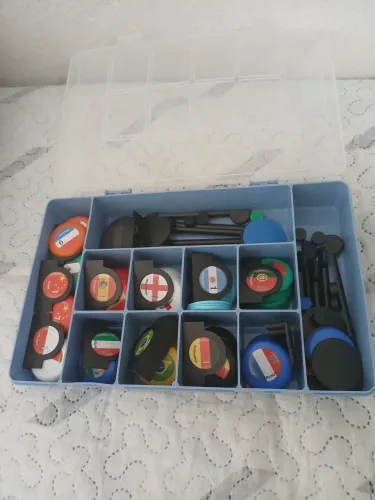 Kit Marcadores de Países + Tripés para Jogos de Futebol de Botão / Tática