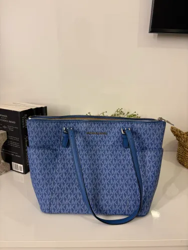 Bolsa tote Michael Kors Jet Set East West Top Zip - Azul