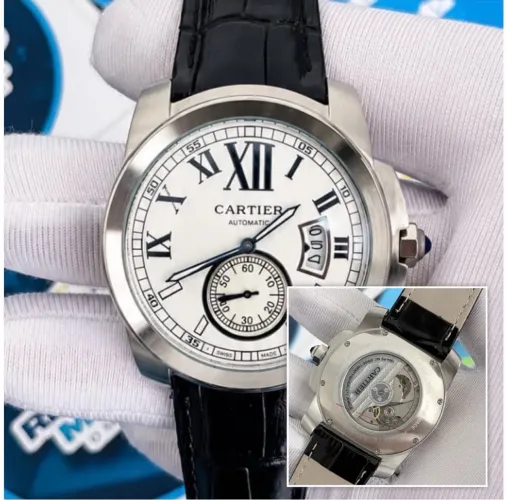 RELÓGIO CALIBRE SE CARTIER AUTOMÁTICO FUNDO BRANCO