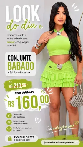 Conjunto babado sal ponto pimenta ?