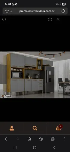 Cozinha Avila Completa Largura: 2.50Cm Cor Cinamomo/Cinza CHF Moveis