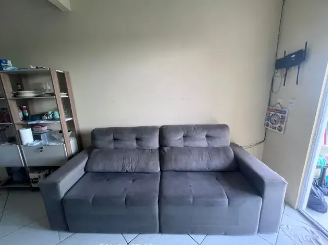 Sofá 3 Lugares Cinza Retrátil - Venda Rápida