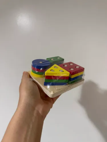 Brinquedo Pedagógico Educativo Em Madeira Prancha De Seleção Encaixe 11,5 cm