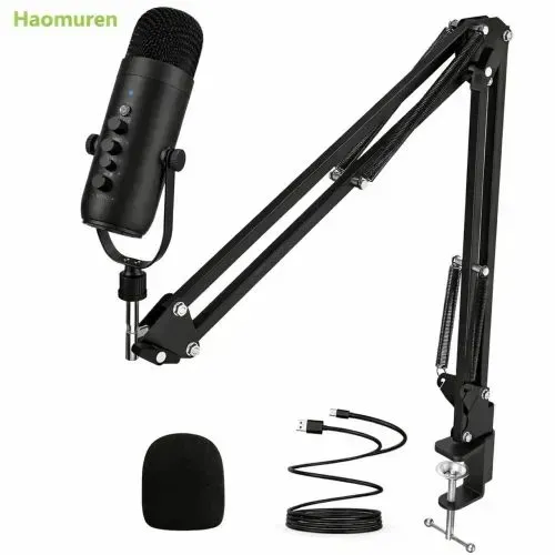 microfone haomuren k66s com suporte