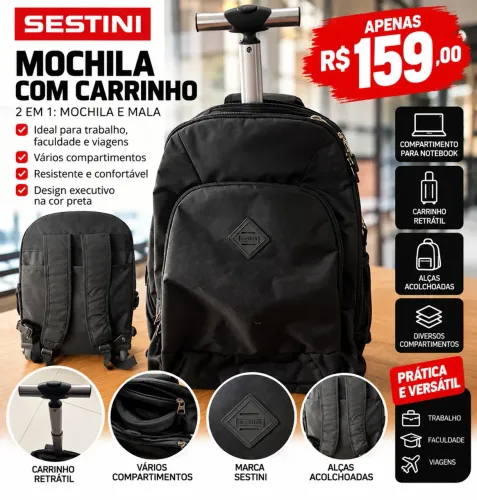 OPORTUNIDADE! MOCHILA SESTINI 2 EM 1 