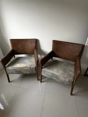 Par de poltronas área acolchoadas