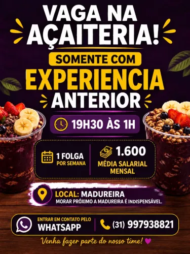 Vaga de emprego em Madureira