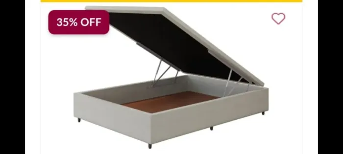 Cama-box <br>Base Box Baú Branco 138 x 188 x 31 <br>Cm
