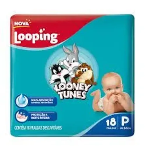 Fralda Looping tamanho P com 18 unidades