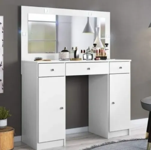 Penteadeira Camarim 2 Portas e 3 Gavetas com Espelho e LED DIVIDIMOS EM ATÉ 10X SEM JUROS