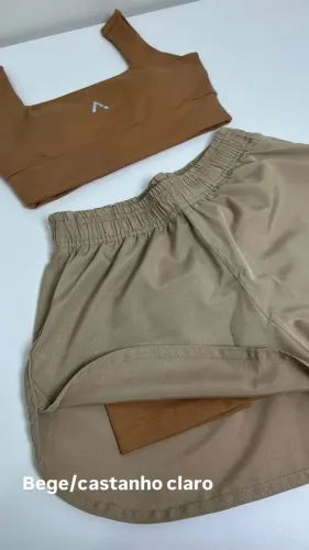 Conjunto Aurora - Top e Short Duplo - Roupa Treino - Musculação - Corrida