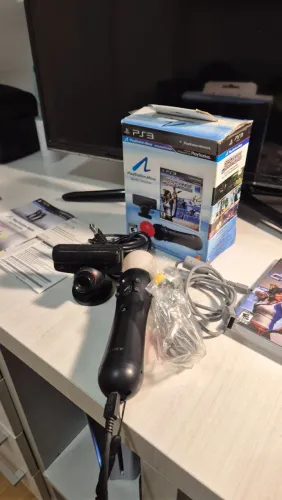 Relíquia -Conjunto PlayStation Move PS3 Completo (Comando + Câmera + Jogo) - Na Caixa