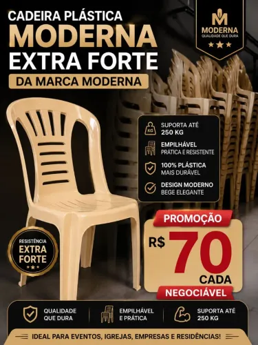 Cadeiras Plásticas Moderna Reforçadas - R$70 Cada (negociável)
