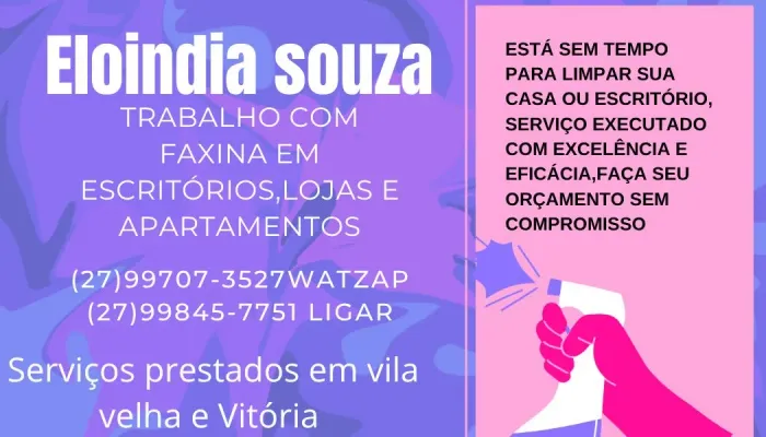 Trabalho com faxina em escritório,lojas e apartamentos