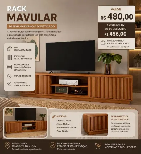  RACK MAVULAR 2,20 M - TAUARI