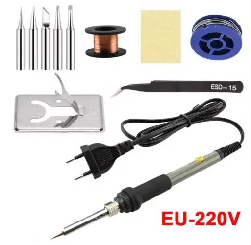 Ferro De Solda 60w 220v Profissional Temperatura Ajustável 5 em 1 kit