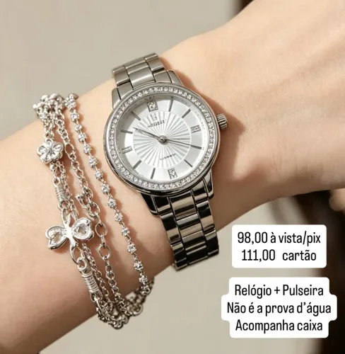 Relógio Prata com Pulseira
