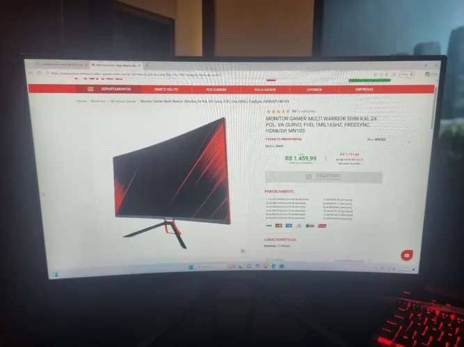 Monitor gamer multi warrior shin kai 24 polegadas 