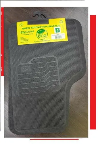Jogo Tapete Automotivo Universal Borracha Promoção Preto 4 PCS paggc xlkkl