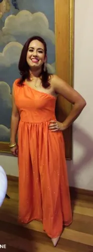Vestido de festa laranja