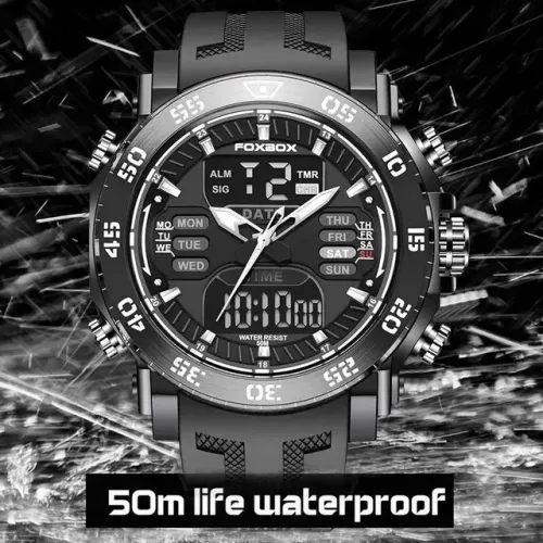 Relógio Digital Masulino 50M à Prova Dágua Quartzo Esportivo Grande Leo Shop ref 12
