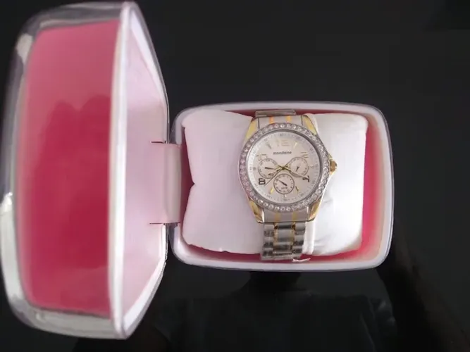 Kit Relógio Multifunção Mondaine Feminino Aço Cristal