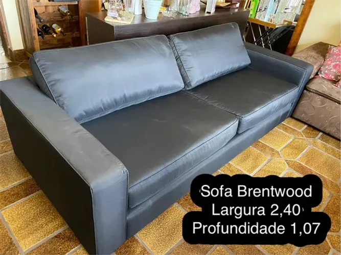 Sofá Tecido Grande Preto Brentwood Seminovo 