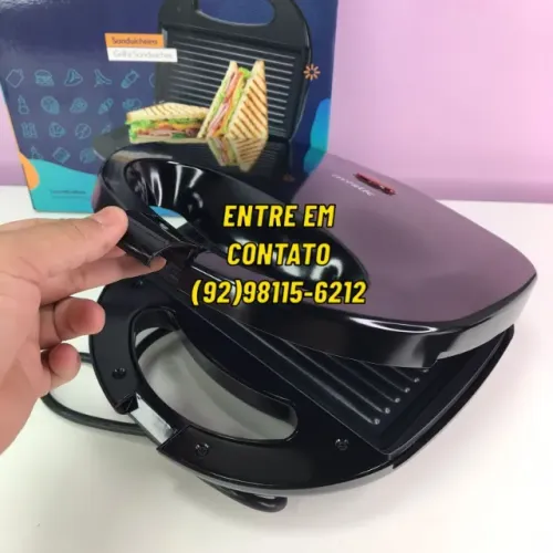 Sanduicheira e Grill 750w Alta Potencia-Entregas 9h as 22h