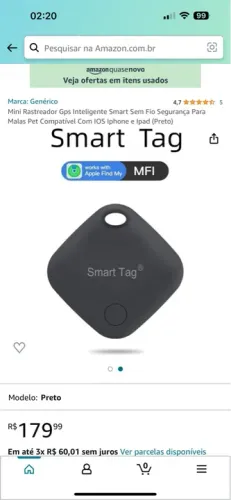 Rastreador de automovel AirTag sistema IOS da Apple, localizador gps sem chip
