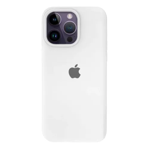 Capa iPhone 14 Pro Em Silicone Com Interior Aveludado - Branco