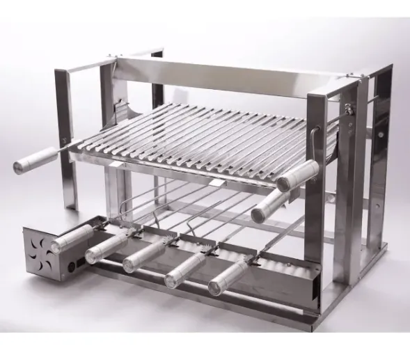 Churrasqueira Elevatoria Grill Luxo Com 5 Espetos Inox + Grelha Motor Weg