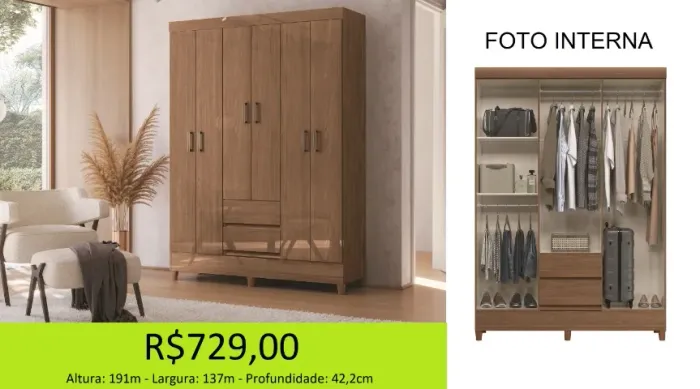 Roupeiro a pronta entrega - aproveite