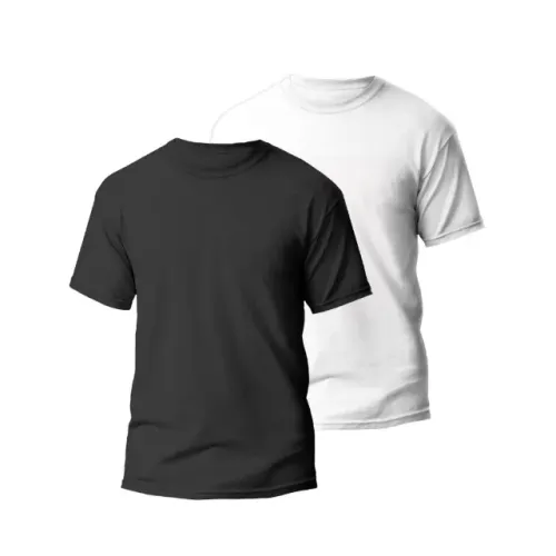 Kit 2 Camiseta Maculina Branca e Preta