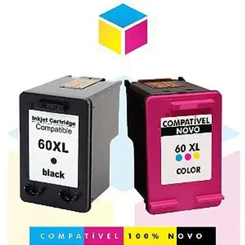 Cartuchos de tinta HP 60 compatíveis para impressora Preto e Color R$ 110,00 Cada
