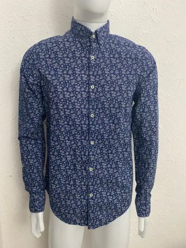 Camisa Zara Man Tamanho P Azul Estampada Ótimo Estado