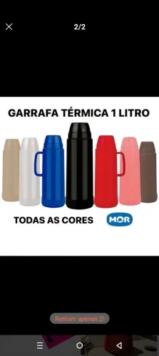 Garrafa Térmica 1 Litro - Todas as Cores
