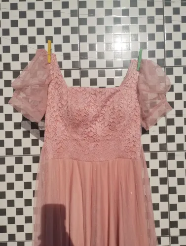 Vestido Rosa de festa com brilho