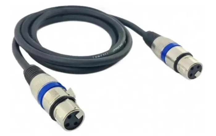 Cabo de áudio XLR fêmea para XLR Fêmea 1 Metro