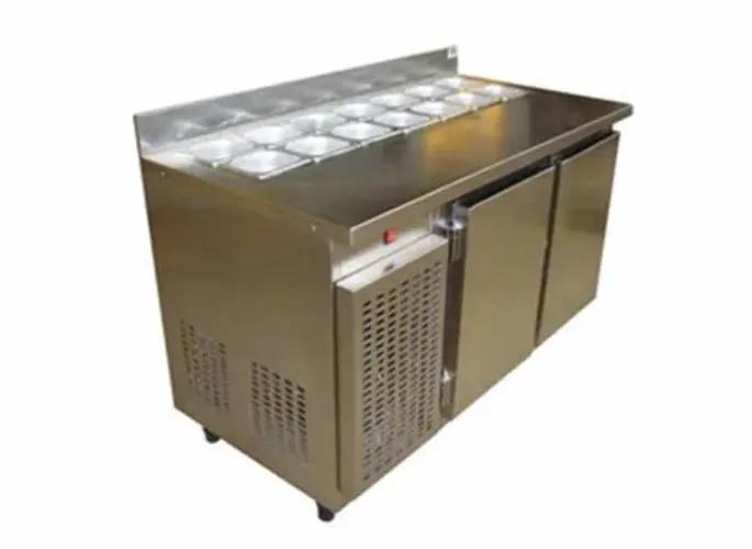 Condimentadora com pista no tampo em aço inox escovado 430 ou 304 para região litorânea