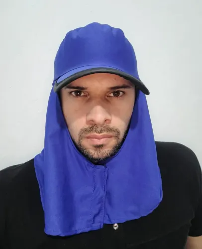 Boné Árabe Azul com viseira turbante, bonita, confortável, design moderno. 