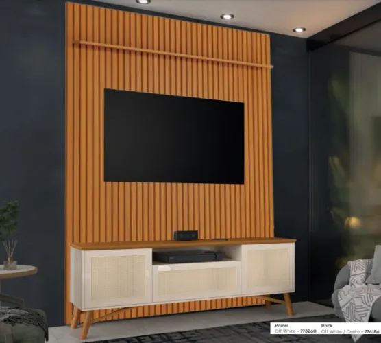 Painel Arbo + Rack Darín Cedro tt43