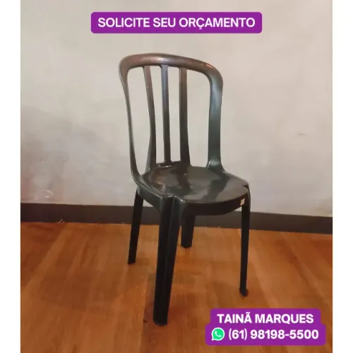 CADEIRA DE PLÁSTICO TEDRAS PRETA - 182Kg