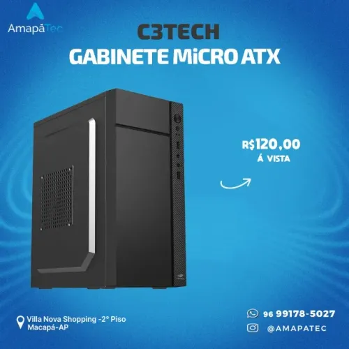 Gabinete Micro-ATX MT-34BK Preto C3TECH